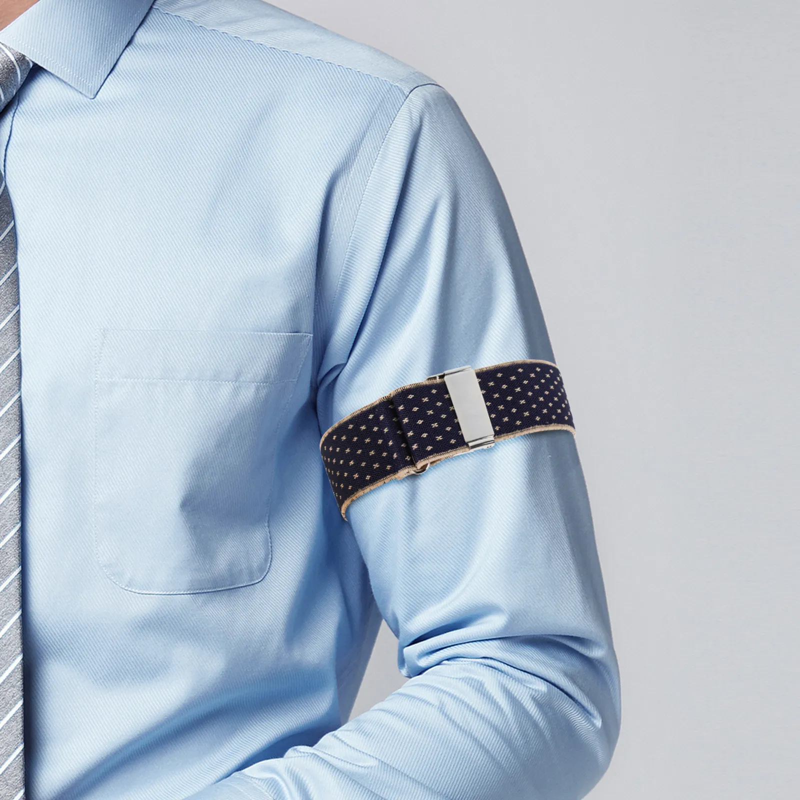 1Pair Anti Slip Shirt Sleeve Holders Elastic Sleeve Garters for Men Women Comfortable Stretch Armbands Office Party Uniform