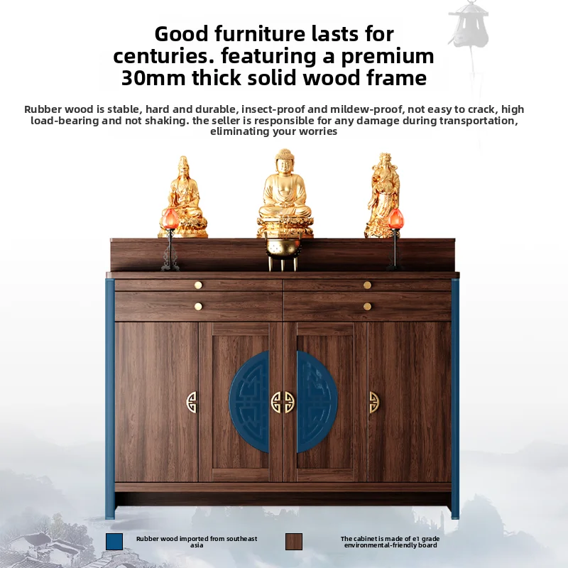 HXL مذبح الجدول البخور حالة بوذا مذبح مجلس الوزراء لعبادة بوديساتفا وإله الثروة عرض الجدول