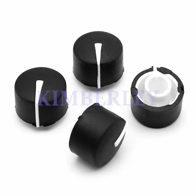 5 Piece Rubber half-shaft Knob Code Switch Knob Cap D-shaft Potentiometer Knob Cap Soft Rubber Handle Protruding Knob