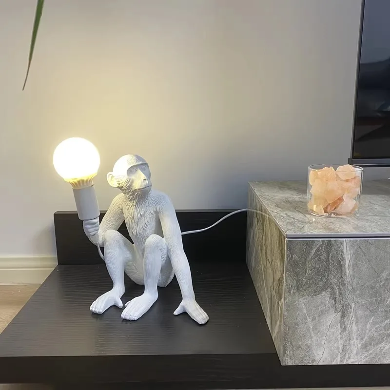 Nordic monkey lamp postmodern creative cafe bar industrial wind hemp rope chandelier animal