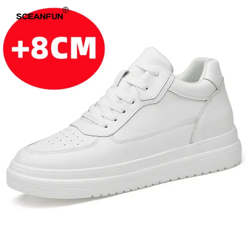 High Top Sneakers Man Causal Shoes Luxury Height Increase Insole 8cm White Black Taller Shoes Men Leisure Fashion Sports Leisure