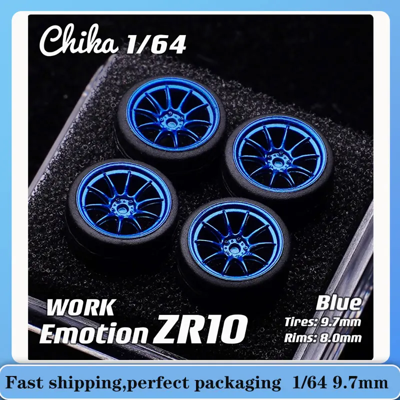 

Chika 1/64 REV7/ZR10 8.9/9.7mm Car model modified wheels without caliper resin wheels rubber tires Suitable for 1:64 model cars