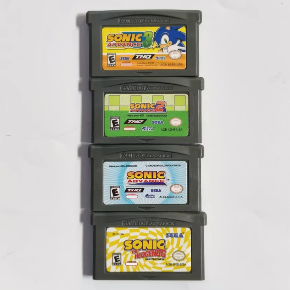 Sonic Advance 1 2 3 Hedgehog Genesis for GBA/GBA SP/NDS Birthday Gift GBA Video Game Cartridge Console Card 32-bit Game Card