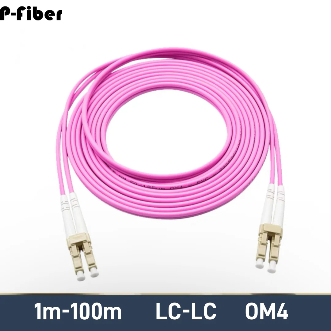 OM4 patchcord 1-100M LC-LC duplex 5m 20m 10 Gigabit multimode DX dual core MM optical fiber extension cable FTTH jumper P-FIBER