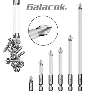 6 PCs Non-Slip Magnetic Cross Head Household Electric Driver Screw Set - High Hardness Hand Drill Bits for Electric Screwdrivers