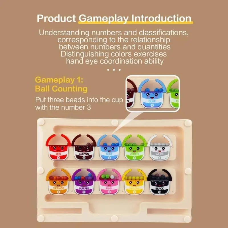Puzzle apprendimento in età prescolare Giocattolo cognitivo Giocattolo magnetico perline da passeggio Labirinto per colori