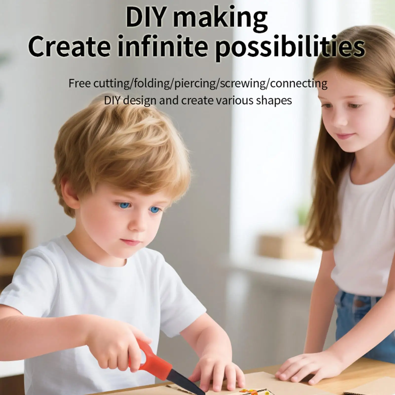 

Cardboard Construction Kit 148 Pieces Safe Serrated Educational Building Supplies Cardboard Building Cutter for Kids School Fort