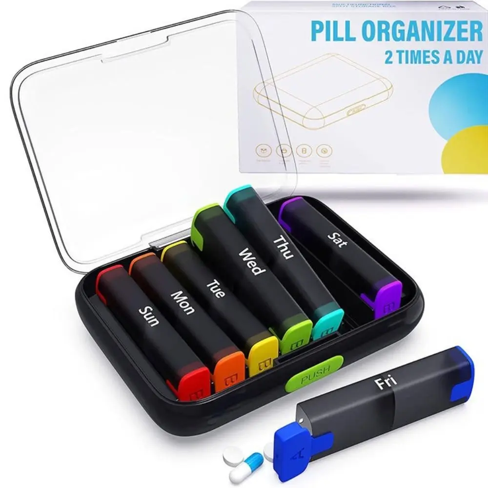 

14 Grid 7-Day Pill Organizer Waterproof Moisture-proof Daily Pill Box Large Capacity Dust-proof Portable Pill Dispenser