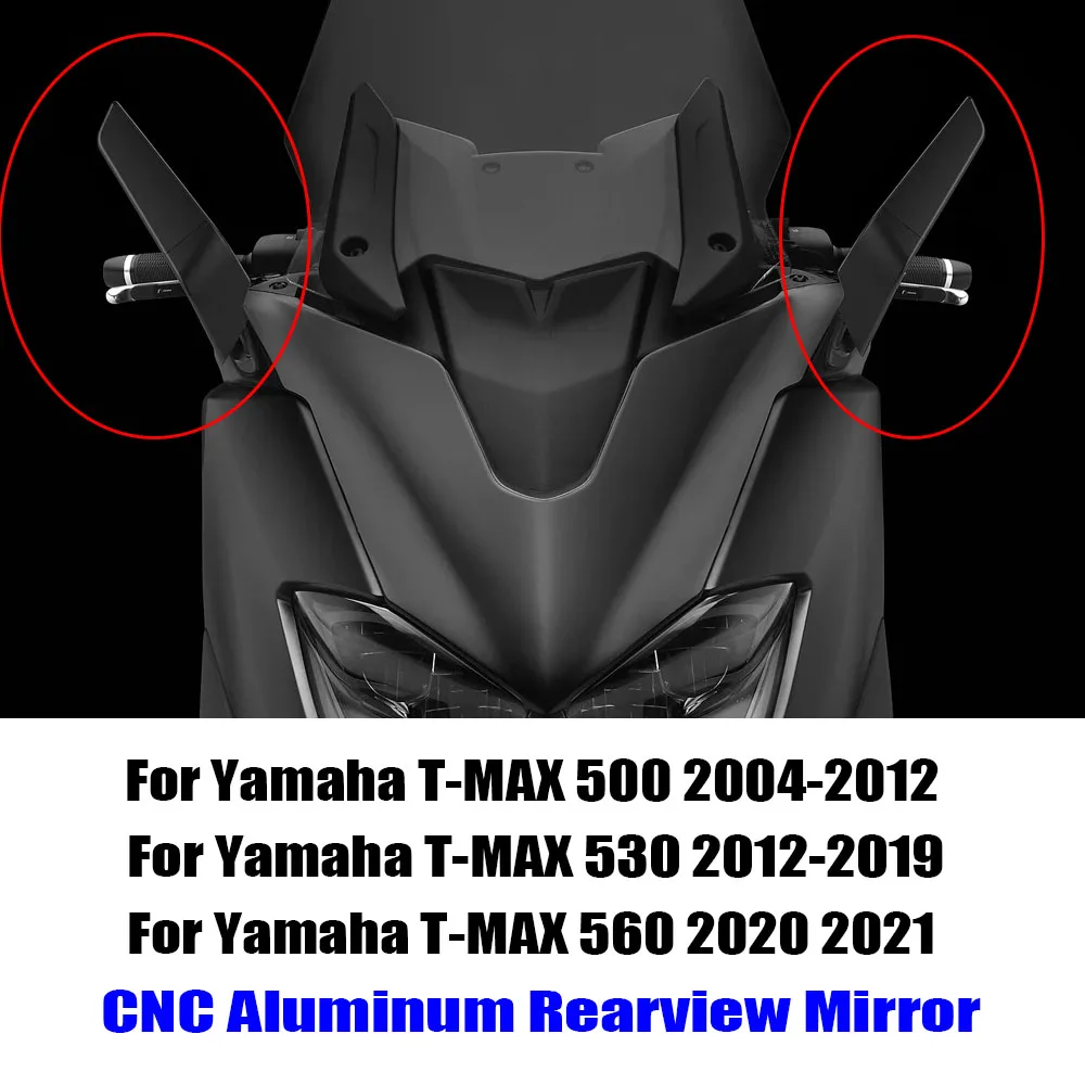 

Новинка, мотоциклетные зеркала для YAMAHA TMAX560 TMAX530 TMAX500, аксессуары, модифицированное регулируемое вращающееся зеркало заднего вида с крыльями ветра