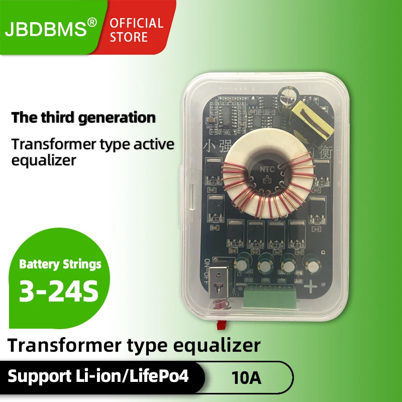 jbd Active Equalizer Balancer 10A 3-4S 4-8S 4-17S 4-24S Lifepo4/LTO/Lipo Battery Energy Capacitor Transformer type equalizer