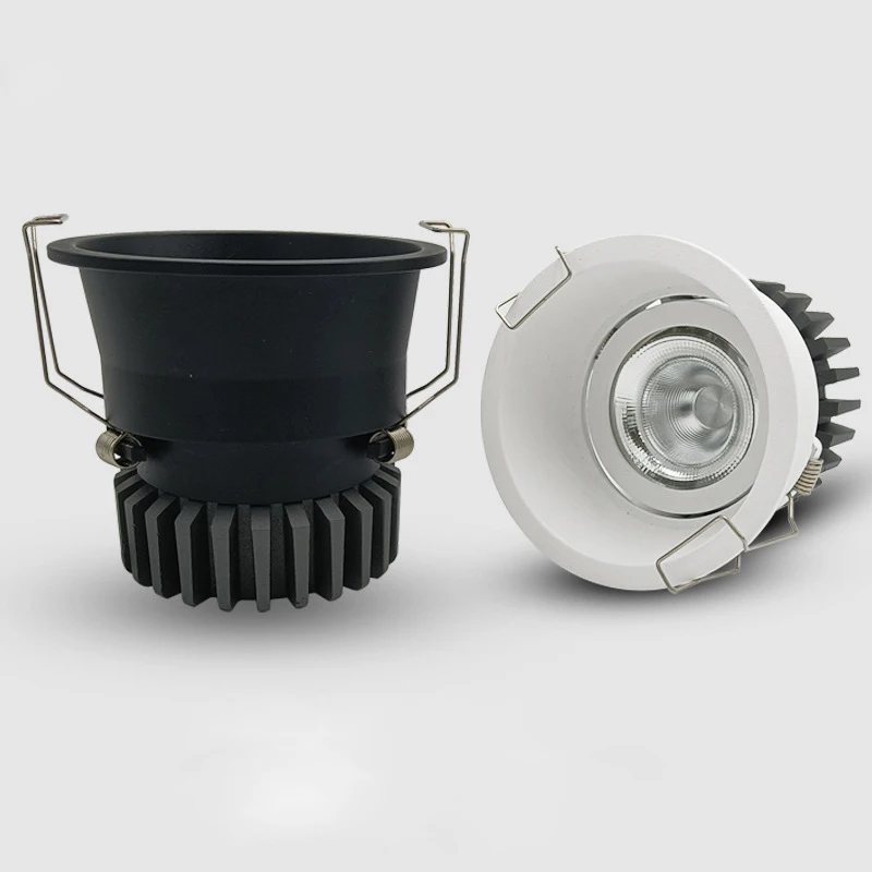 4-Pack Deep Anti‑Glare COB LED Recessed Downlight 7W 12W CRI92 Aluminum Ceiling Spotlight Cutout 55mm 75mm