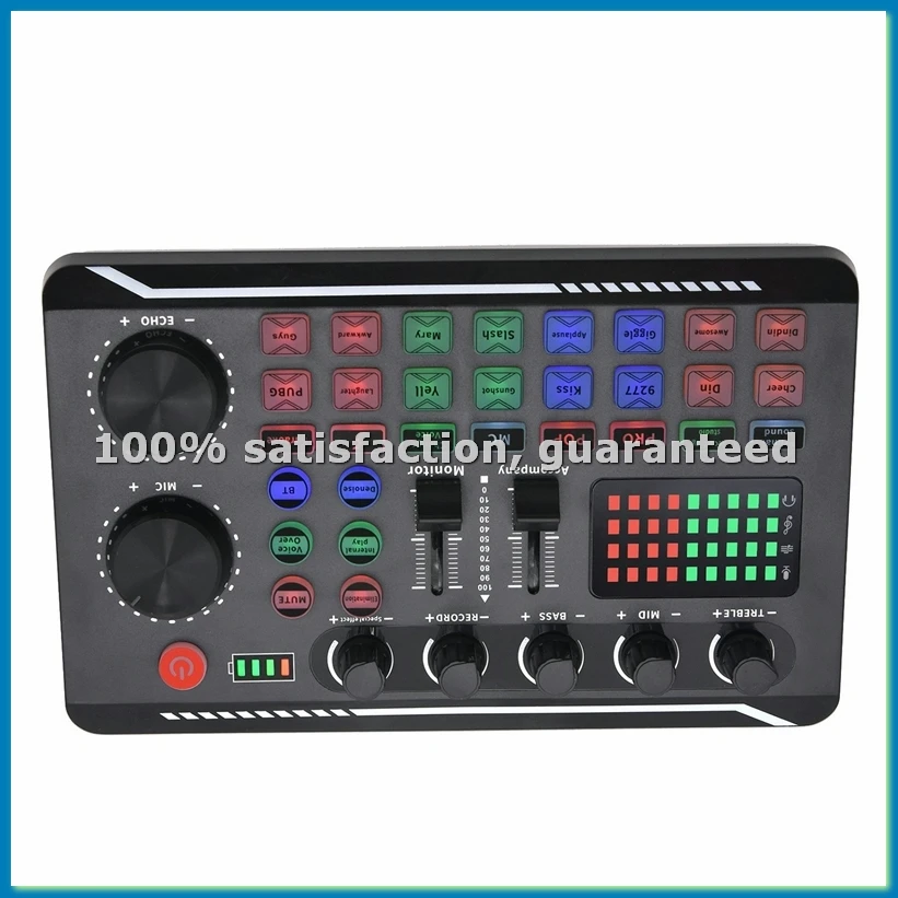 Sound Card Microphone Sound Mixer Sound Card Audio Mixing Console Amplifier Live Music Mixer Amplifier DJ Equipment-VVNB