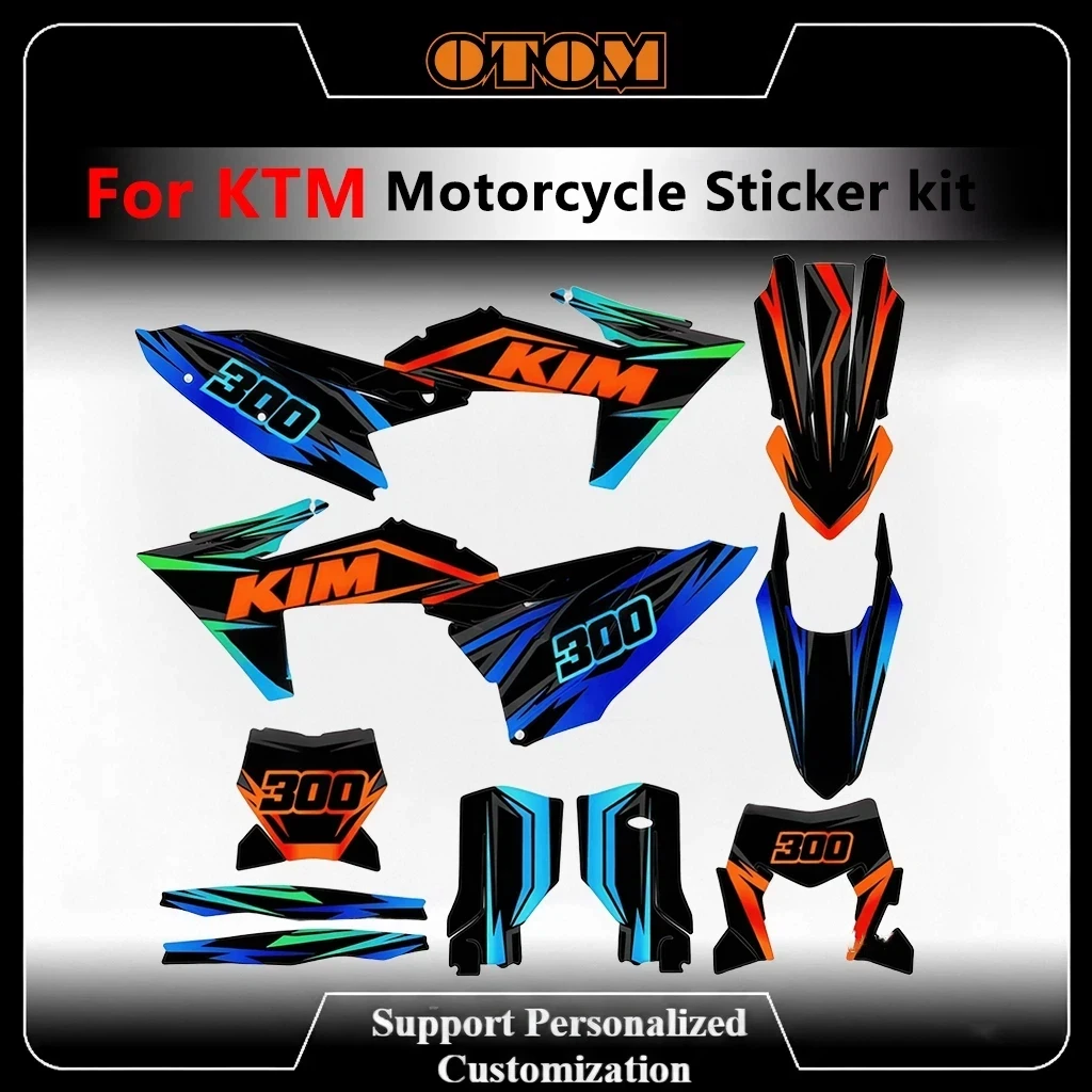 

OTOM Motocross Customize Graphics Decals for KTM EXC EXCF XCW SX SXF 2024-2026Holographic Chrome Gravel Sticker Kit