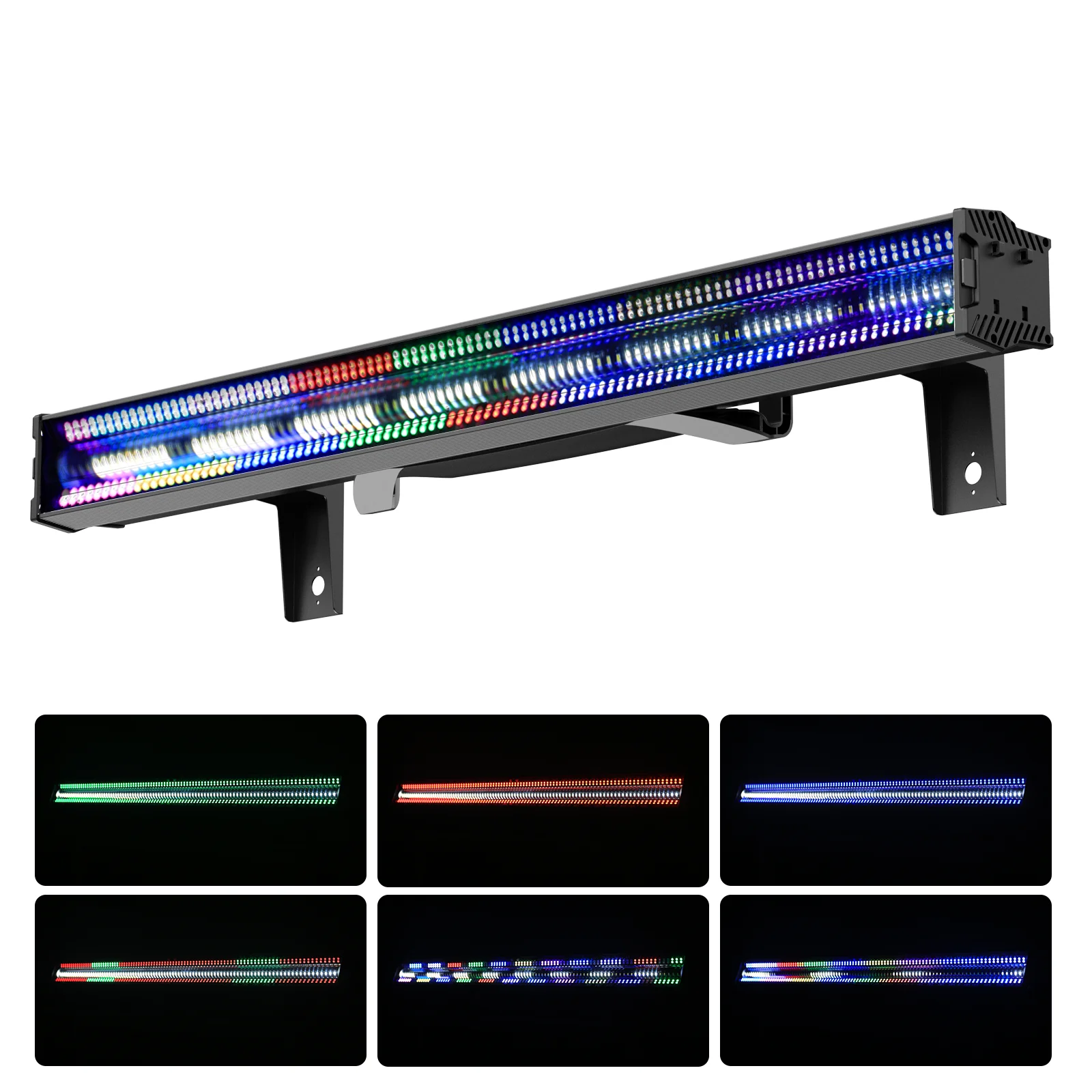 

96X2W LED White Strobe Bar With RGB 3IN1 LED Auxiliary Wash Strobe Running Horse Effect Stage Background DJ Bar Party Concert