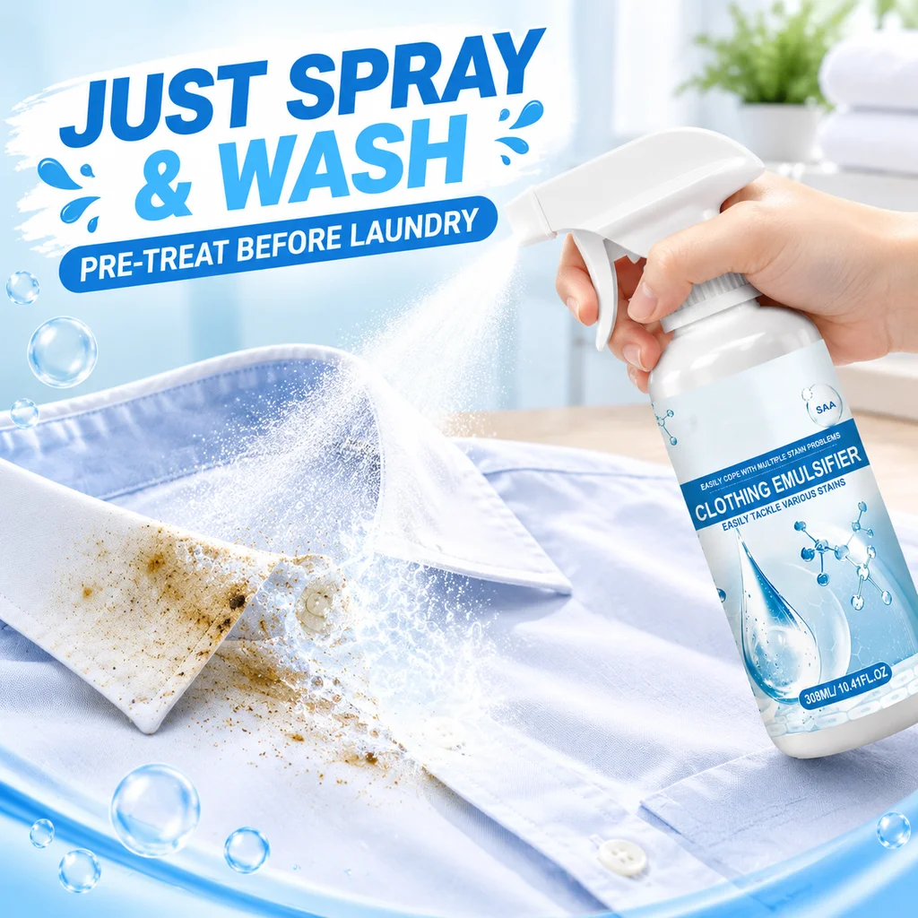 308ml Laundry Stain Remover Spray Powerful FastActing Enzyme PreTreatment Break Down Stubborn Stains Safe Fresh for All Garments