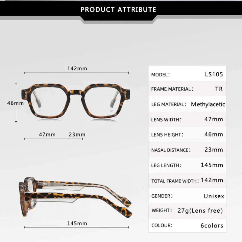 SZTZX نظارات قراءة بإطار مربع عصري جديد مضاد للضوء الأزرق للرجال والنساء، نظارات طبية بصرية مخصصة