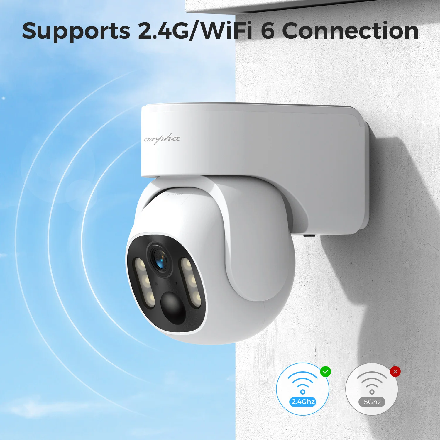 1/2 قطعة Arpha WIFI كاميرا الأمن السلكية في الهواء الطلق/داخلي K15 8MP 4K كاميرا عالية الدقة للرؤية الليلية اتجاهين الصوت اليكسا وجوجل