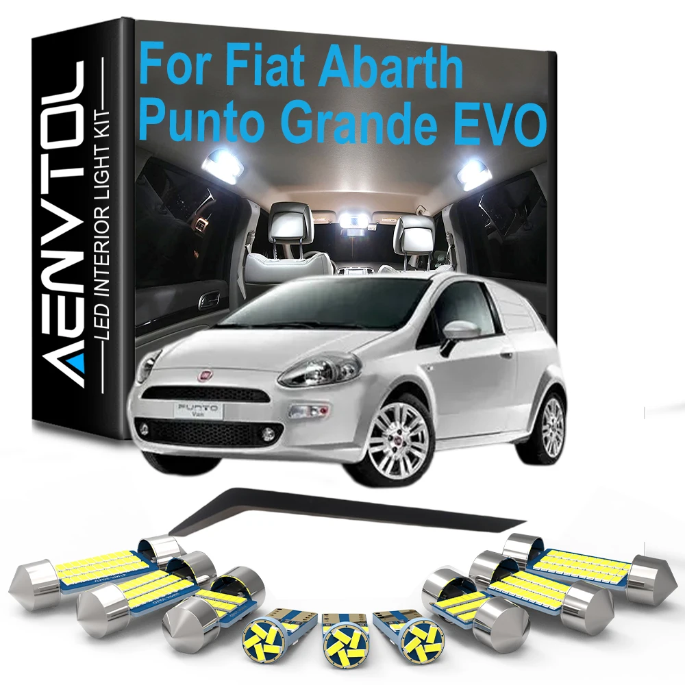 LED Interior Dome Map Reading Light Bulb Kit For Fiat Abarth Punto Grande EVO 1993- 2013 2014 2015 2016 2017 Accessories