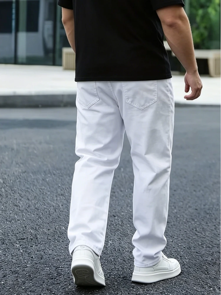 Men Pure White Straight Jeans - огляд і ціна Men Formal Wear With Jeans