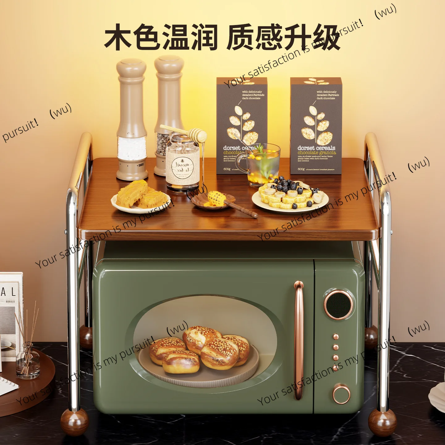 Microwave oven rack, kitchen countertop, rice cooker, air fryer, integrated bracket, desktop oven storage shelf