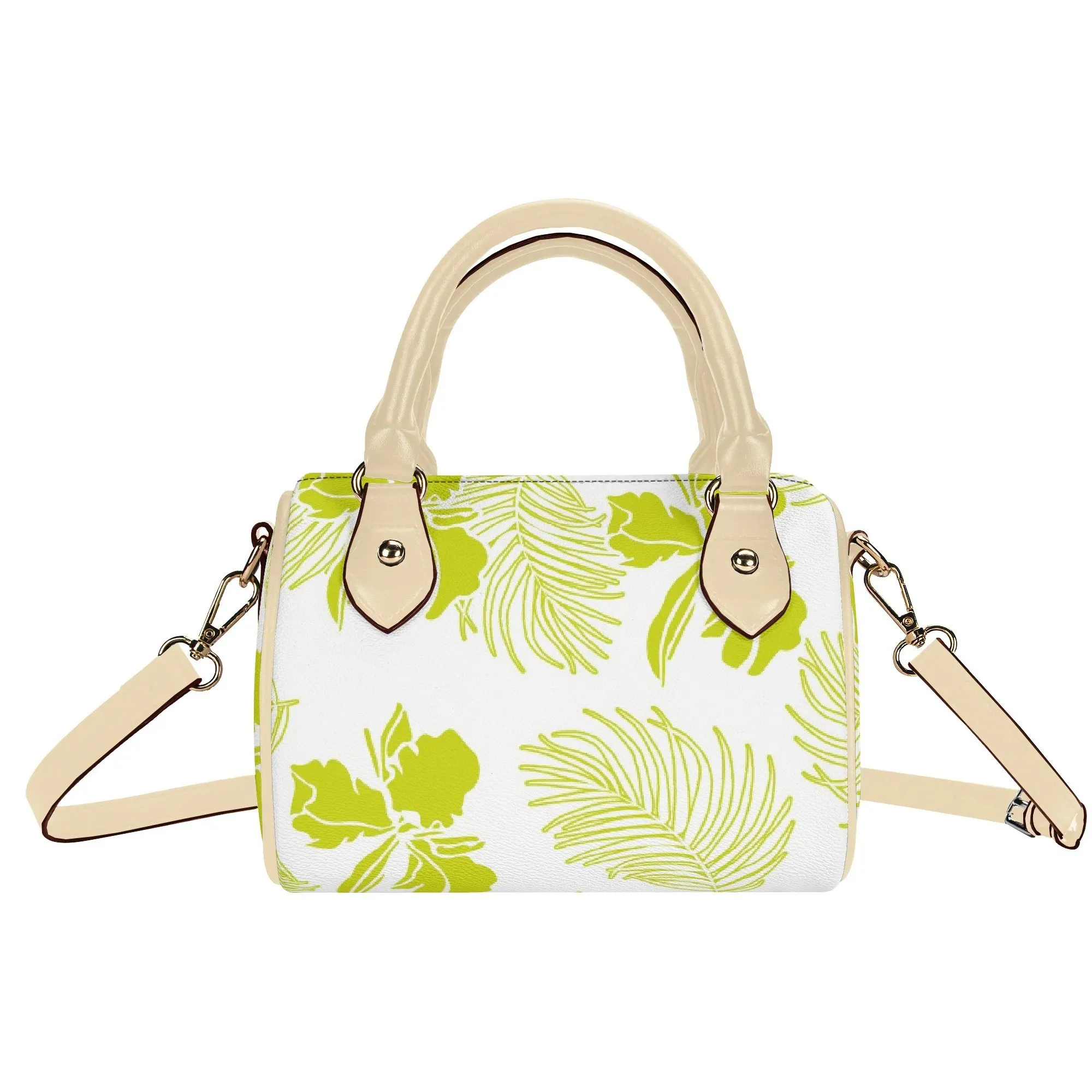 

Полинезийская настраиваемая коралловая пальма HD-подушка-тоут двойного назначения через плечо для женщин для путешествий по берегу, годовая, готовая