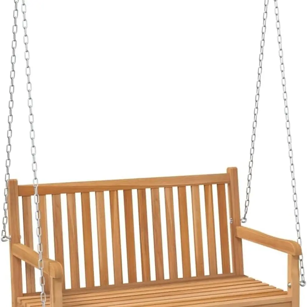 مقعد أرجوحة من خشب الساج في الهواء الطلق، 44.9x23.6x25.2، راحة الفناء للاسترخاء #2