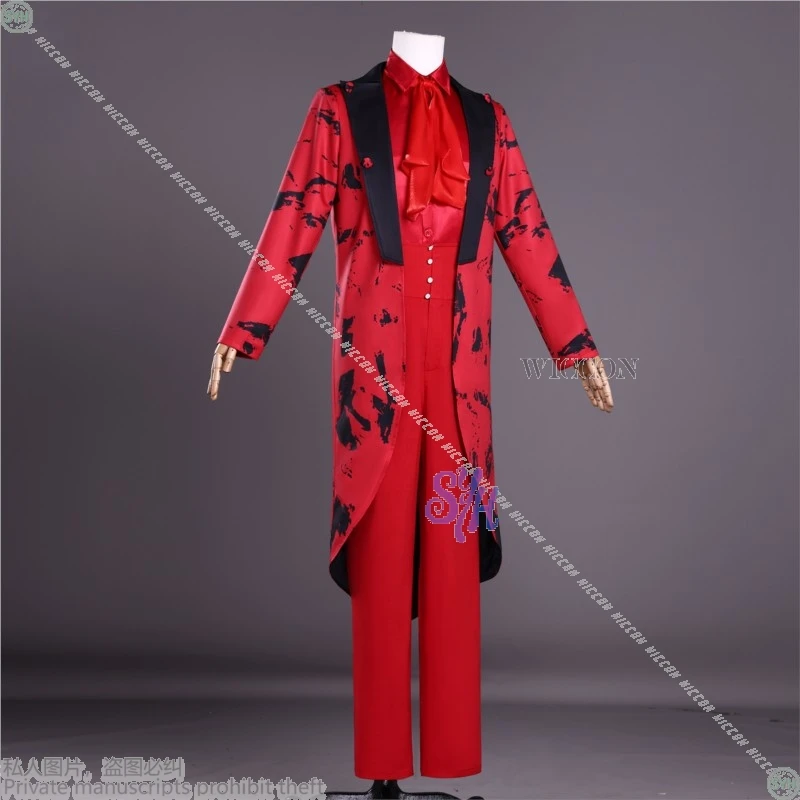 إسحاق تأثيري فيلم أبدا كوس المزيد أنيمي زي أحمر سهرة الحبر الأسود نمط معطف طويل الرعب القوطي Y2K دعوى الباروكات هالوين #3