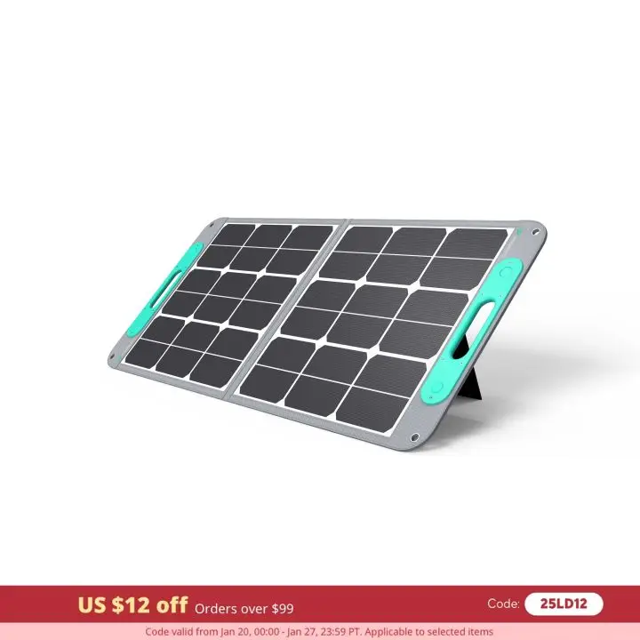 VIGORPOOL100W Foldable Solar Panel for Vigorpool Power Station,  Portable Solar Cell Solar Charger for Outdoor Camping