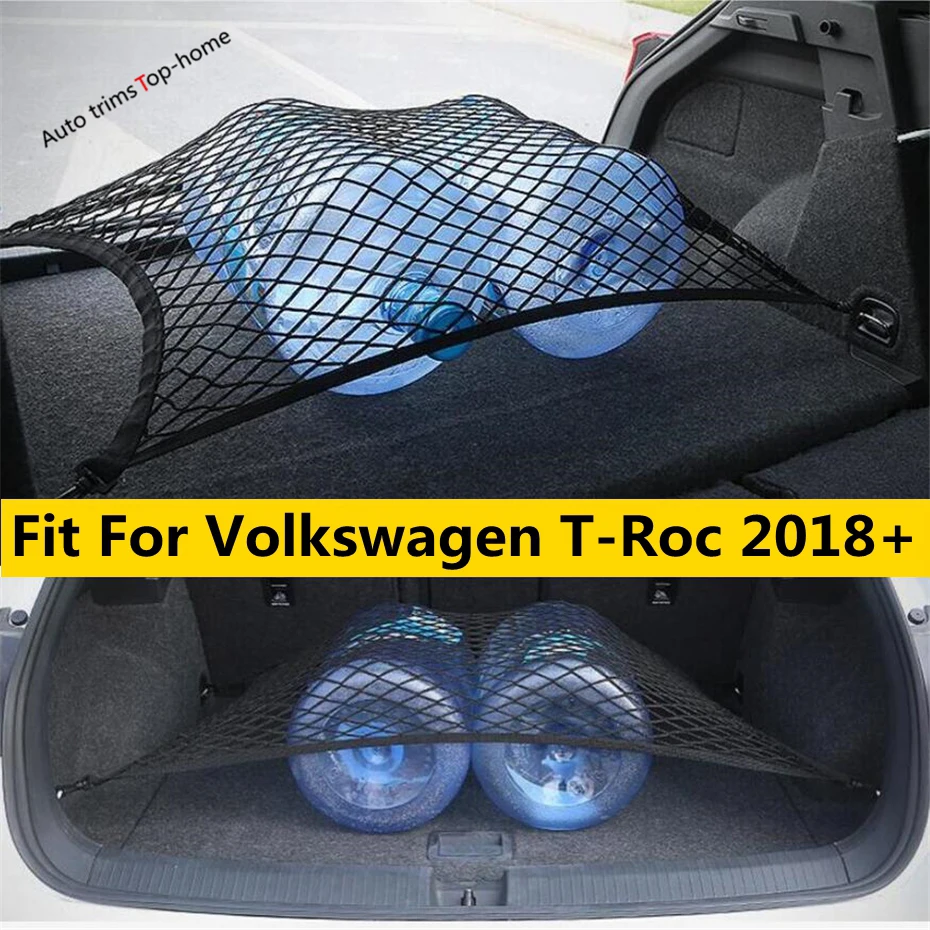 

Rear Trunk Cargo Storage Organizer Luggage Elastic Net Holder Protect Cover Car Accessories For VW Volkswagen T-Roc 2018 - 2022