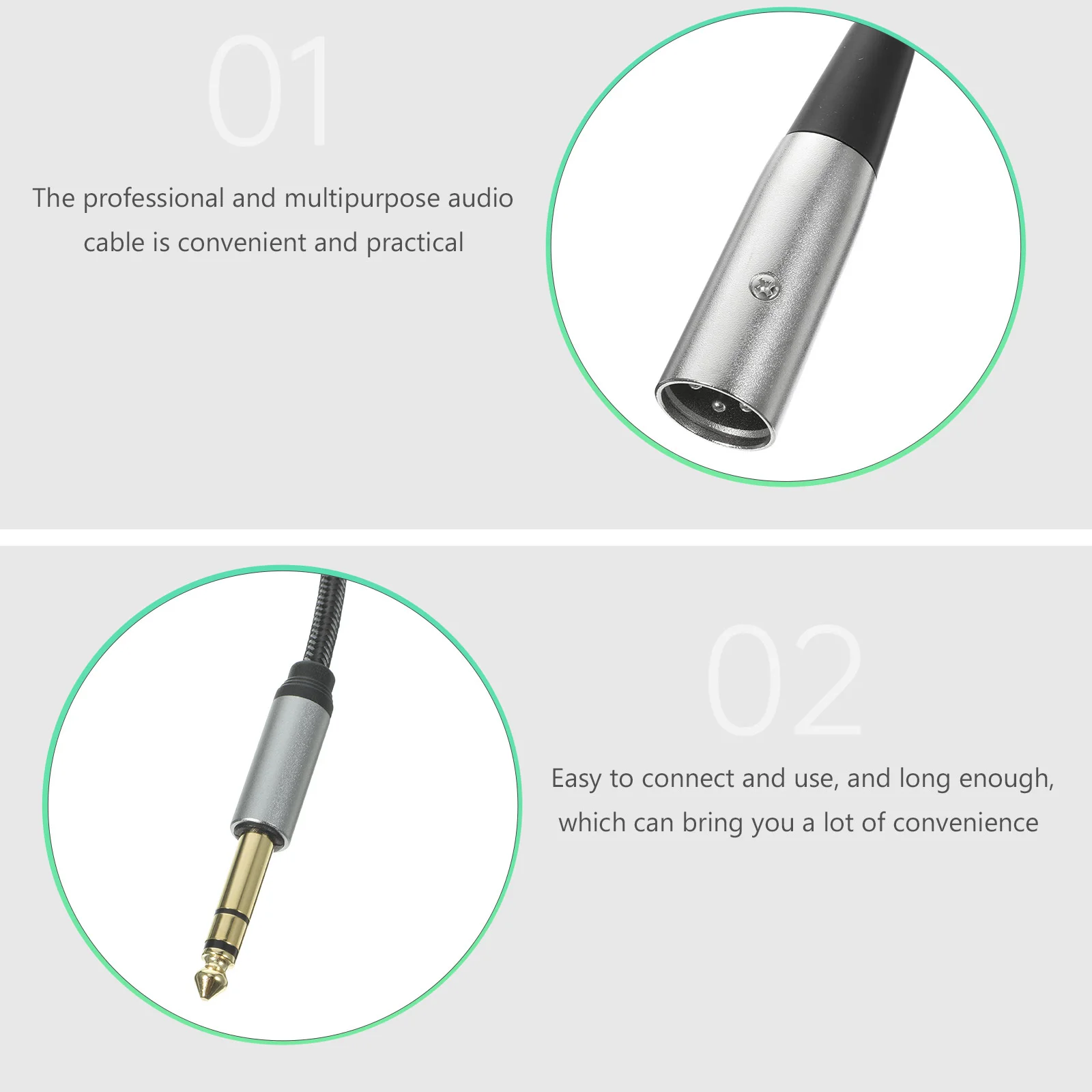 

3 Pin Microphone Cable Audio Transferring Converter Cord High Fidelity Sound Quality Wear Resistant for Speaker Amplifier Audio