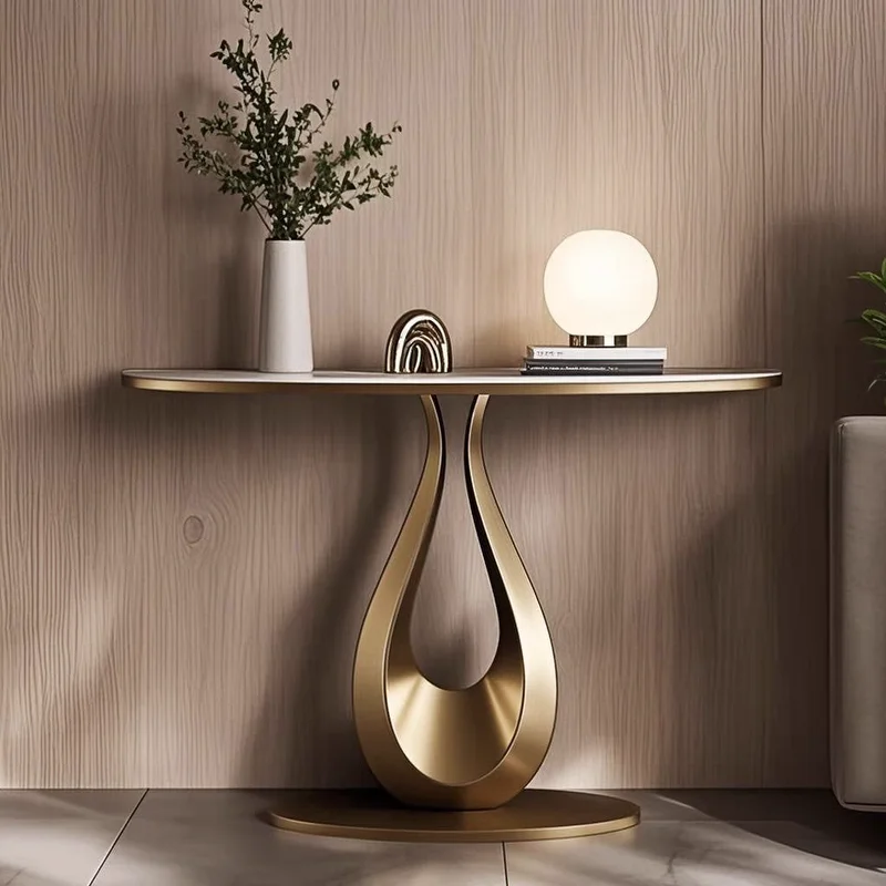 

Итальянский роскошный дизайнерский входной стол с дверью у стены, входной креативный декоративный стол