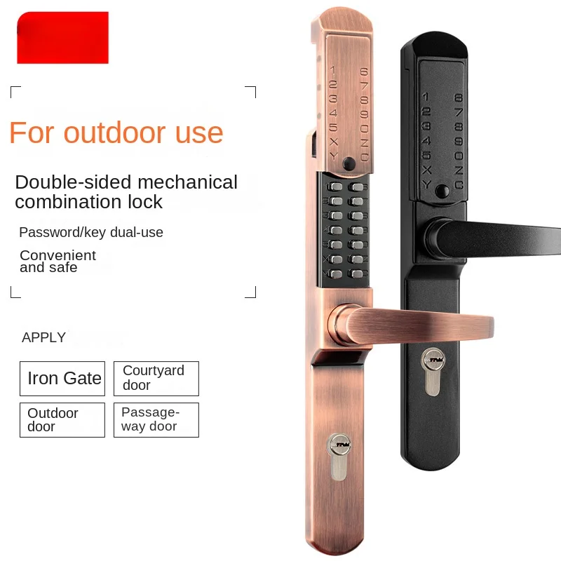 Mechanical Password Lock Is Suitable for Waterproof Double-sided Lock of Outdoor Iron Door Courtyard Gate Antique Door Locks G1