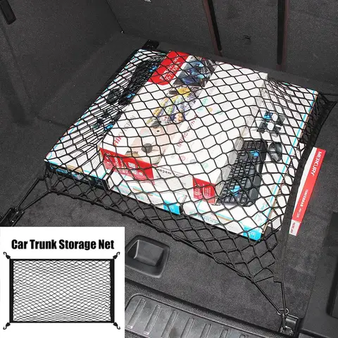 트럭 부츠 고정 네트 조정 가능한 자동차 트렁크 보관 네트 포켓 무거운 부하 미끄럼 방지 고정 확장 보호 커버 제공