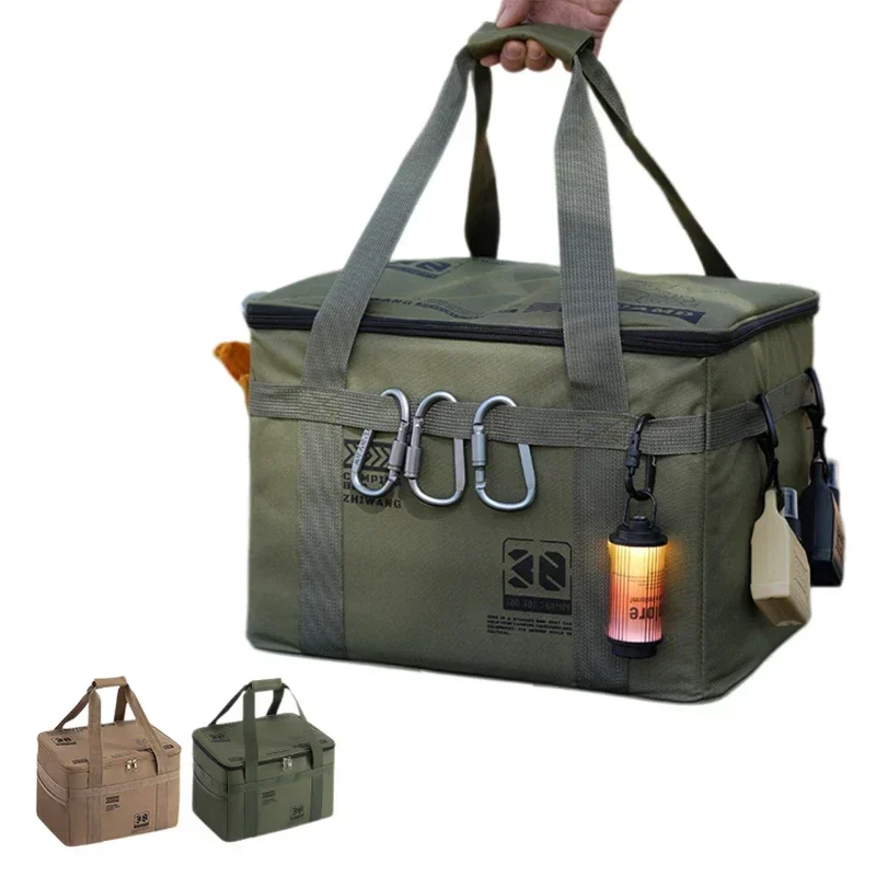30L Camping Storage Bag-Insulated Folding Box For Picnic,Camping,Field Tactical Sport, Waterproof Large Capacity Field Equipment