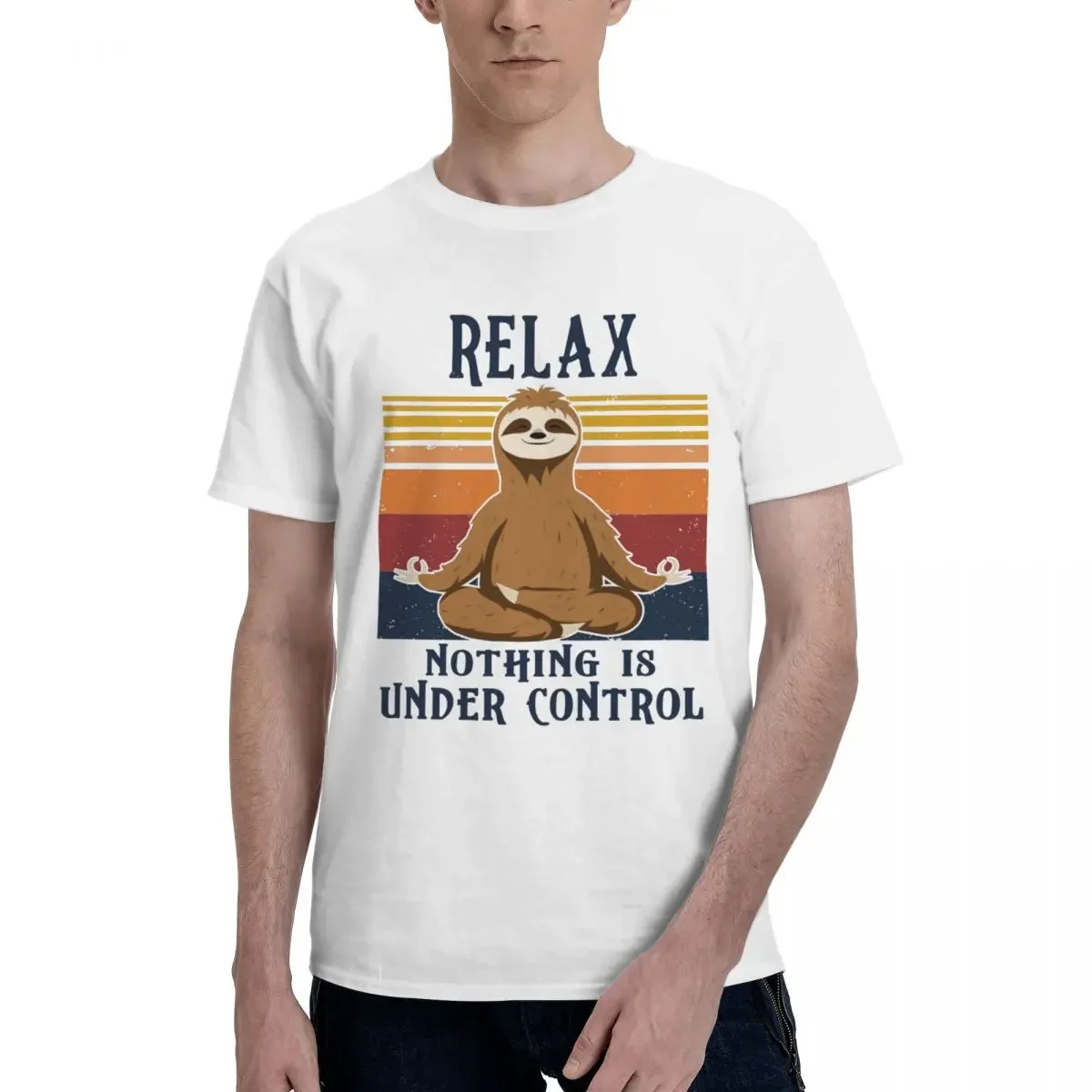 Sloth Yoga Funny Vintage Relax Nothing Is Under Control T Shirt Pops Mens Women Tshirt Clothes