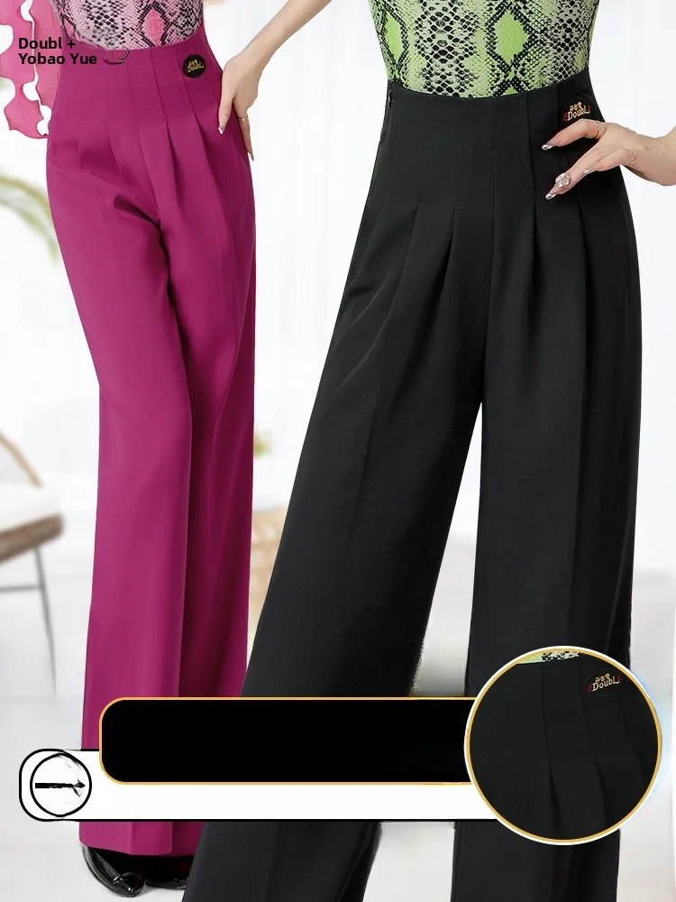 

Брюки для латинских танцев Danbolo, тонкие прямые брюки для женщин, черные, длинные, для современных танцев, весенне-осенние, модные, для фитнеса