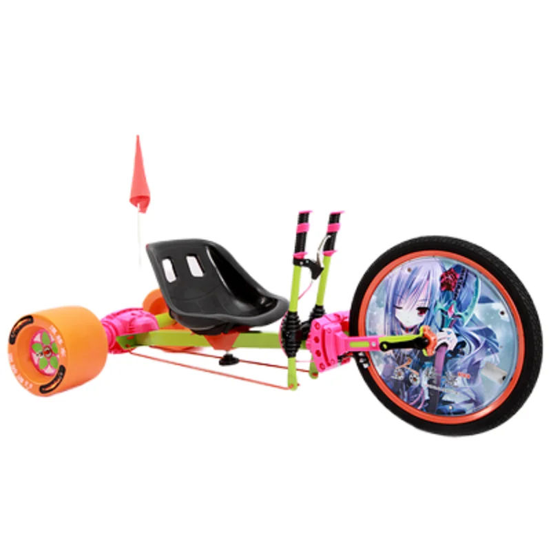 Drift Trike تصميم أنيق ومريح، مقعد قابل للتعديل، إطار فولاذي متين، سهل التشغيل، فرامل كوستر بمصباح LED #1