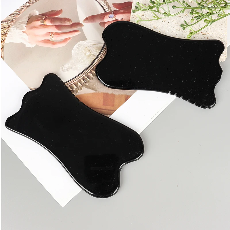 Big Obsidian Face Care Gua Sha Beauty Tool Black Crystal Stone Skin Lifting Care Massager Health Sawtooth Guasha Product