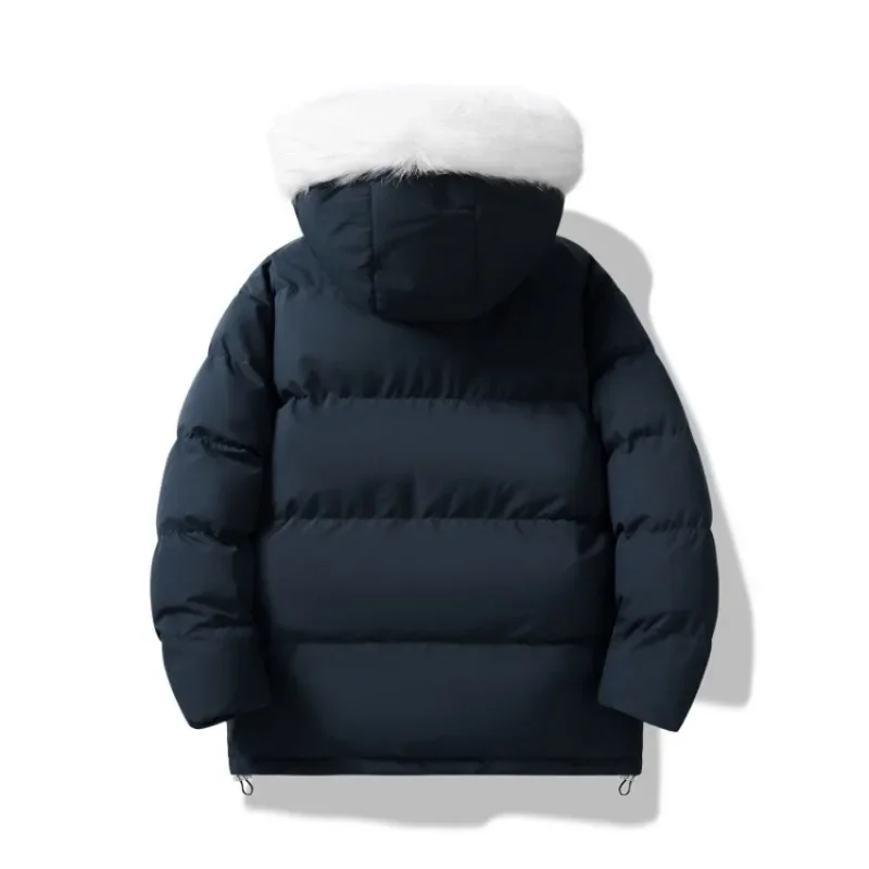 

Winter Hooded Thickened Puffer Jacket for Men Casual Couples Fur Collar Outerwear Parkas Autumn Winter Men's Padded Puffer Coat