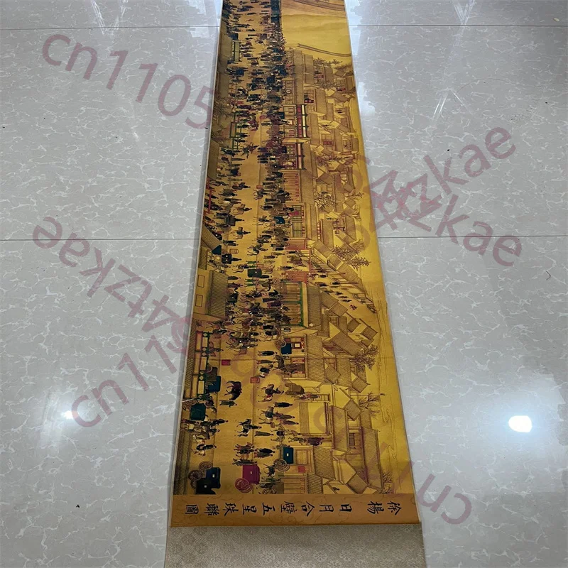 

Китайская древняя рисованная бумага, Пятизвездная галактическая карта Солнца и Луны Сюяня, длинная рулонная картина