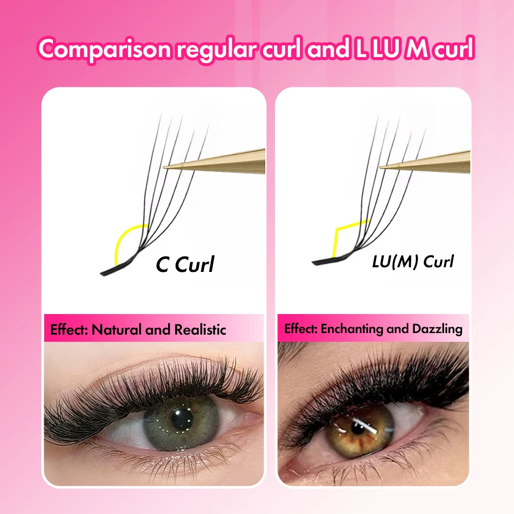 MASSCAKU 3D 4D 5D L/LU/M U-شكل رمش ملحقات اليدوية مجموعات كثيفة كاملة منتجات ماكياج رموش فردية طبيعية #5