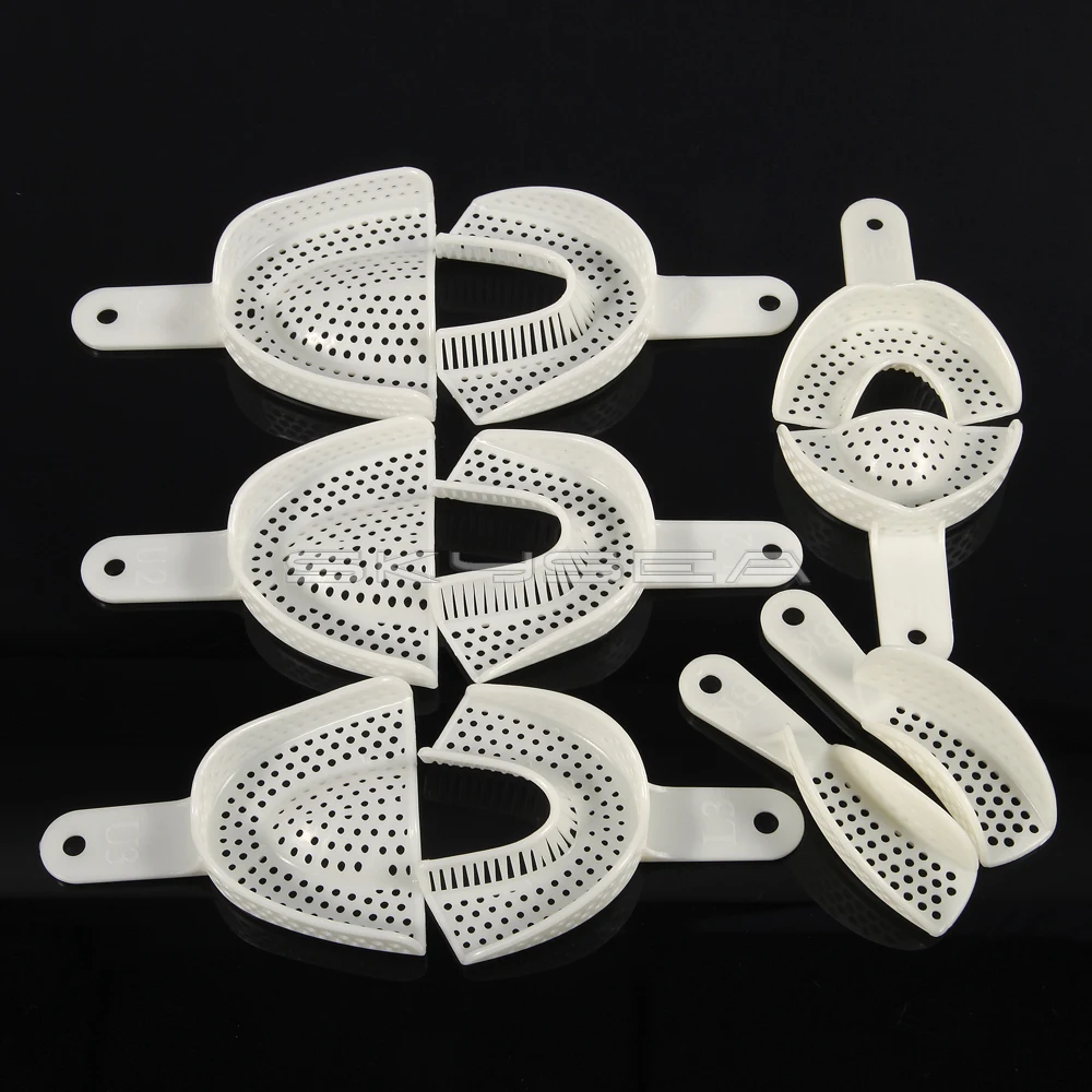 10 Pairs Dental Impression Trays Upper+Lower Quadrant Anterior Disposable L/M/S Anterior All Sizes