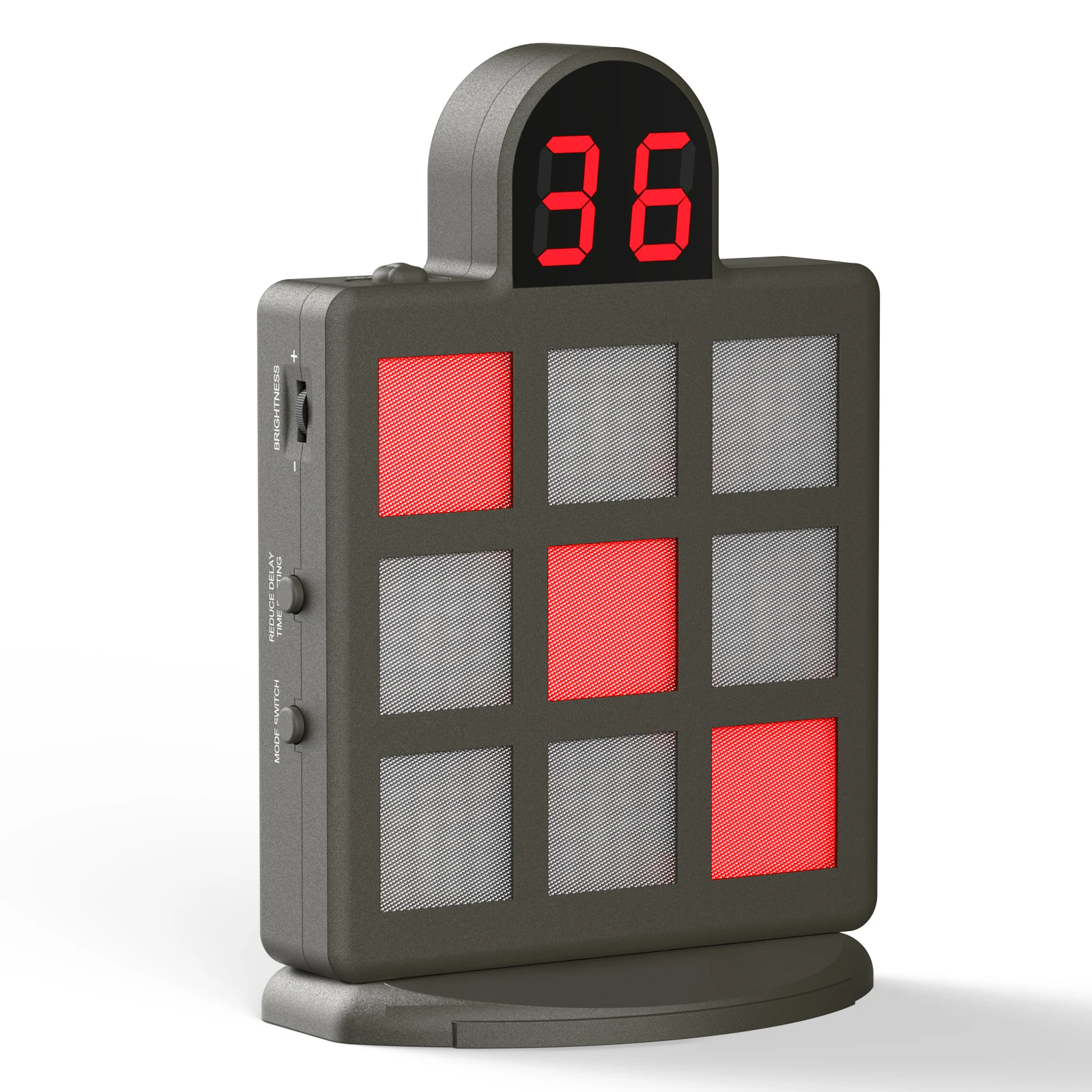 

Цифровая лазерная мишень T2356 с 9 сетчатыми панелями, регулируемая по объему, для тренировки координации рук и глаз