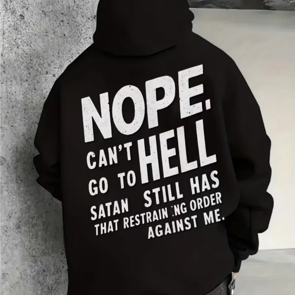 Fun Text about Satan Printed Premium Hoodies Men's Long Sleeve Casual Hoodies Spring Autumn Winter Stylish Hoodie