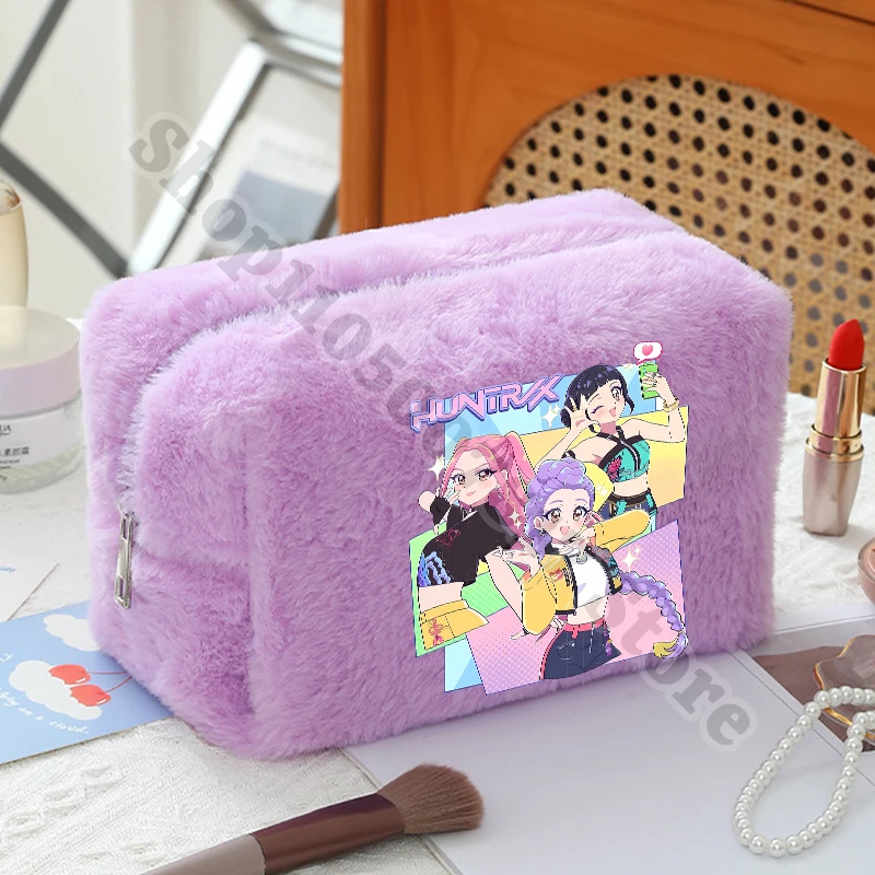 KPop شيطان الصيادين النساء أنيمي أفخم حقيبة مستحضرات التجميل فتاة الكرتون لطيف حقائب مكياج موضة أحمر الشفاه كيس التخزين اكسسوارات الهدايا #4