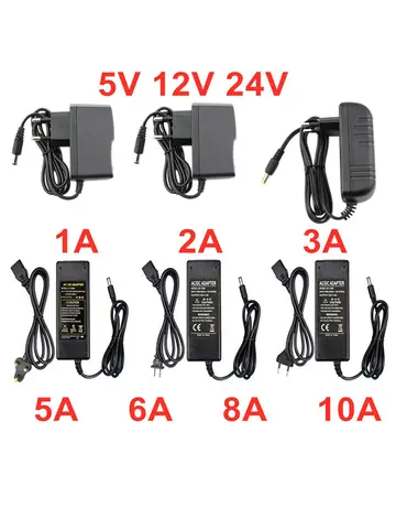 Adaptador de alimentação para LED Strip Light, Transformador, Conversor, AC 110V-220V, DC 5V, 12V, 24 V, 1A, 2A, 3A, 5A, 6A, 8A, 10A