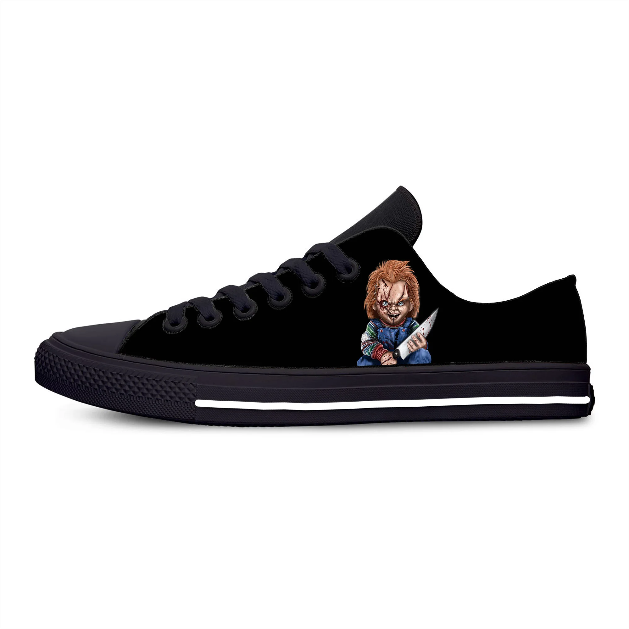 Movie Horror Halloween Childs Play Chucky Fashion Casual Cloth Shoes Low Top Lightweight Breathable 3D Print Men Women Sneakers