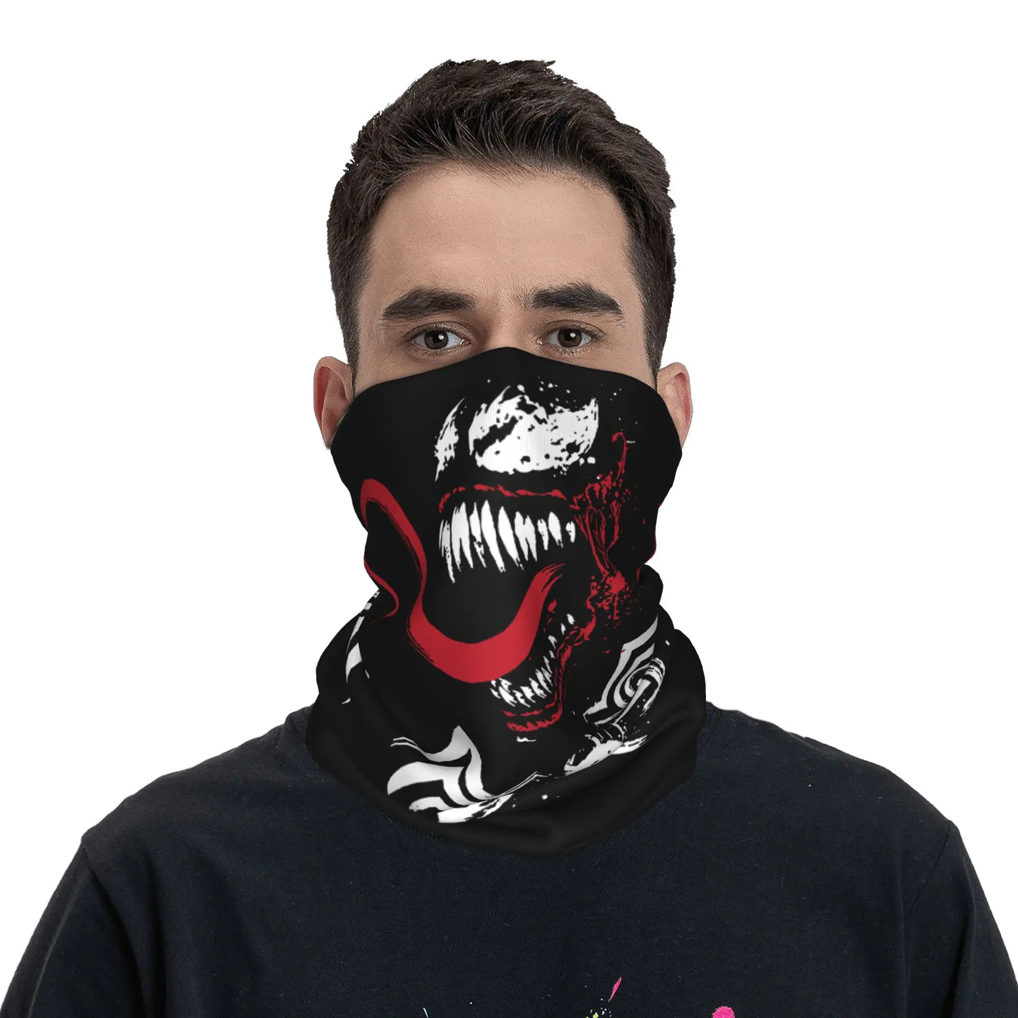 Venom And Symbiote Antihero Spiderman Comic Bandana Neck Gaiter Mask Scarf Multi-use Headwear Running for Men Women Adult