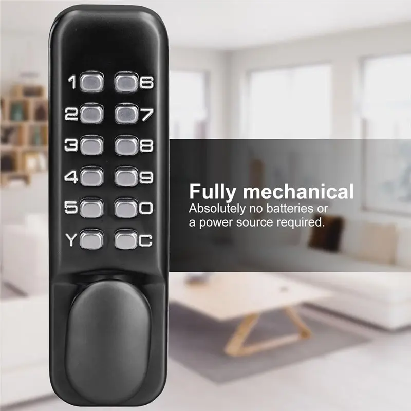 DT17 Mechanical Keypad Door Lock, Keyless Gate Lock for Outdoor Fence Patio Garage, Zinc Alloy, 4-7 Digit Password,