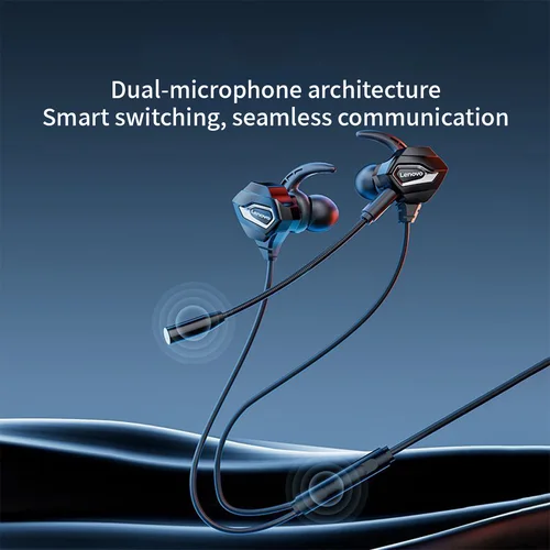 Imagen 2 del producto Lenovo-auriculares intrauditivos para videojuegos, cascos Anc de baja latencia con micrófono Dual, cancelación de ruido, tipo C/3,5 Mm, para Gamer, tableta y Pc